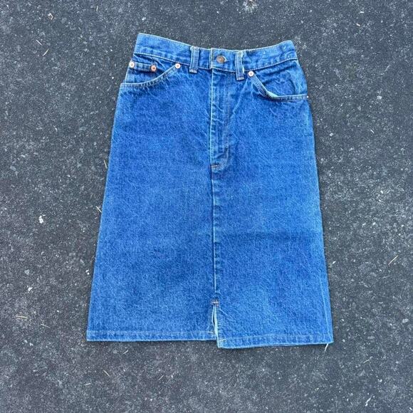 Vintage VTG 80’s Levi’s Orange Tab Jean Skirt - Picture 1 of 8